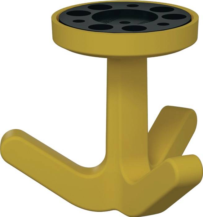 Dreifachhaken Ser.477 matt,elastisch 18 senfgelb H.69mm D.51mm HEWI-0