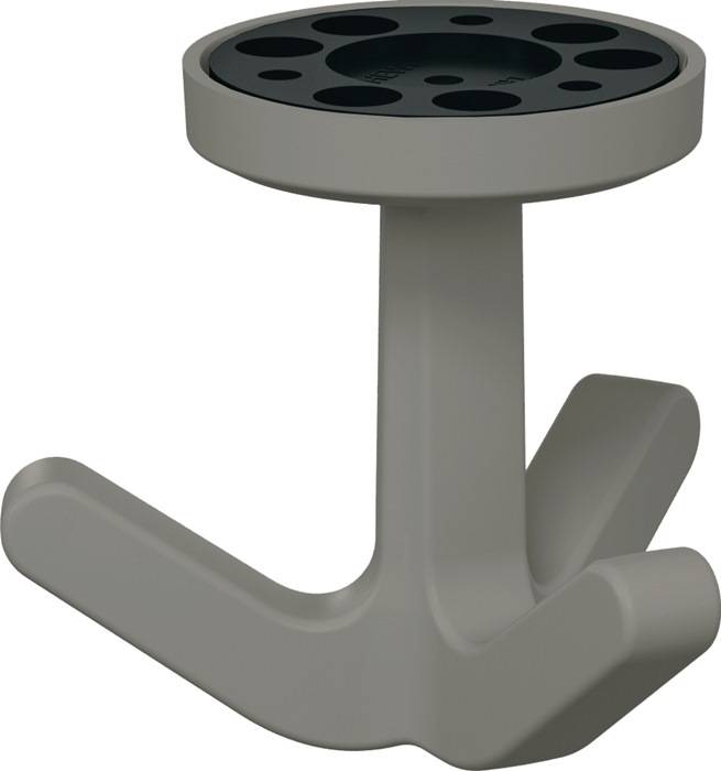 Dreifachhaken Ser.477 matt,elastisch 95 felsgrau H.69mm D.51mm HEWI-0