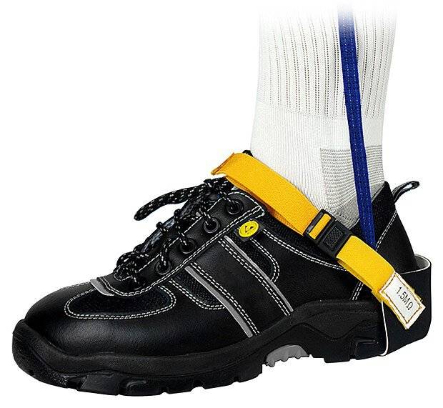ESD-Fersenband mit Clipverschluss, 1,5 MOhm, gelb/blau-0