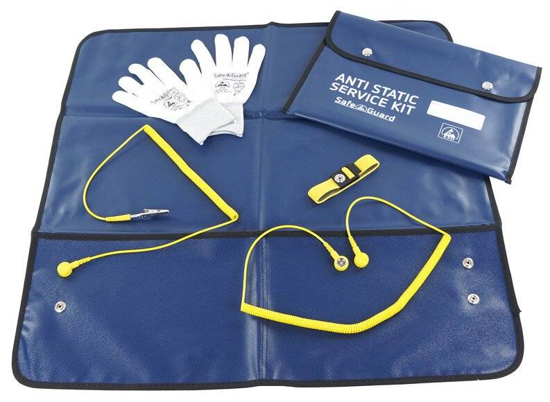 ESD-Service Kit, Handschuhe, einfache Krokoklemme, blau-0