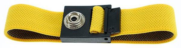 ESD-Armband, 10 mm Druckknopf, gelb, 220 mm