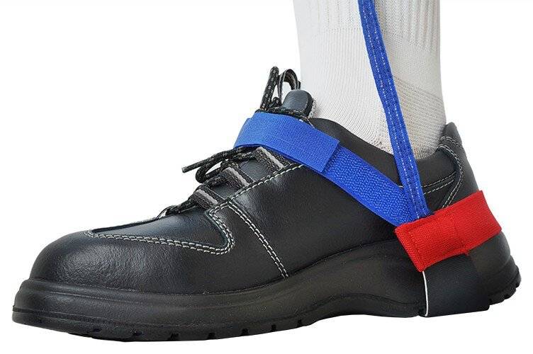 ESD-Fersenband mit Klettverschluss, 1 MOhm, blau/rot-0