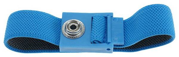 ESD-Armband, 10 mm Druckknopf, hellblau, 220 mm
