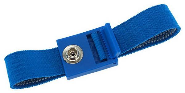 ESD-Armband, 7 mm Druckknopf, verzahnter Verschluss, hellblau, 220 mm
