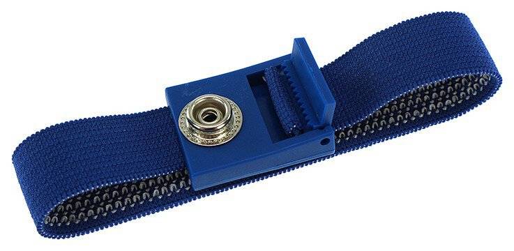 ESD-Armband, 10 mm Druckknopf, verzahnter Verschluss, dunkelblau, 220 mm-0