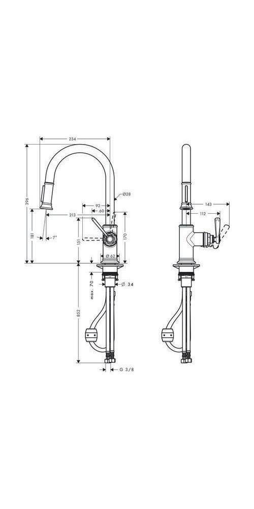 hansgrohe Einhebel-Spültischmischer AXOR MONTREUX DN 15 m-1