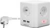Goobay 41268 Steckdosenwürfel mit Schalter & USB Buchse / 4fach Steckdose Würfel / Steckdosencube / 1,5 m Kabel / Weiß