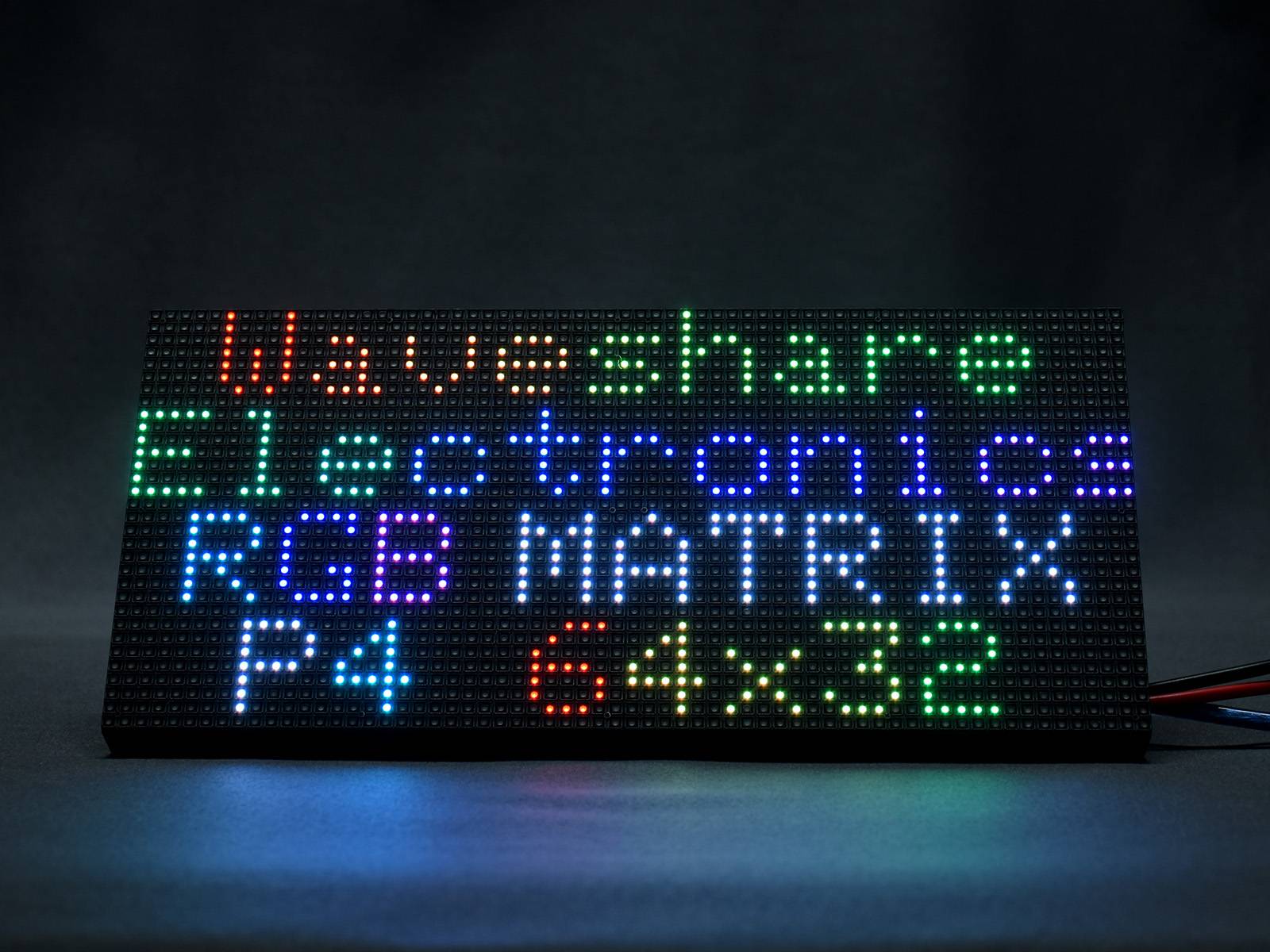 WaveShare RGB Full-Color LED Matrix Panel 64x32 Pixels 4mm Pitch Adjustable Brightness-0