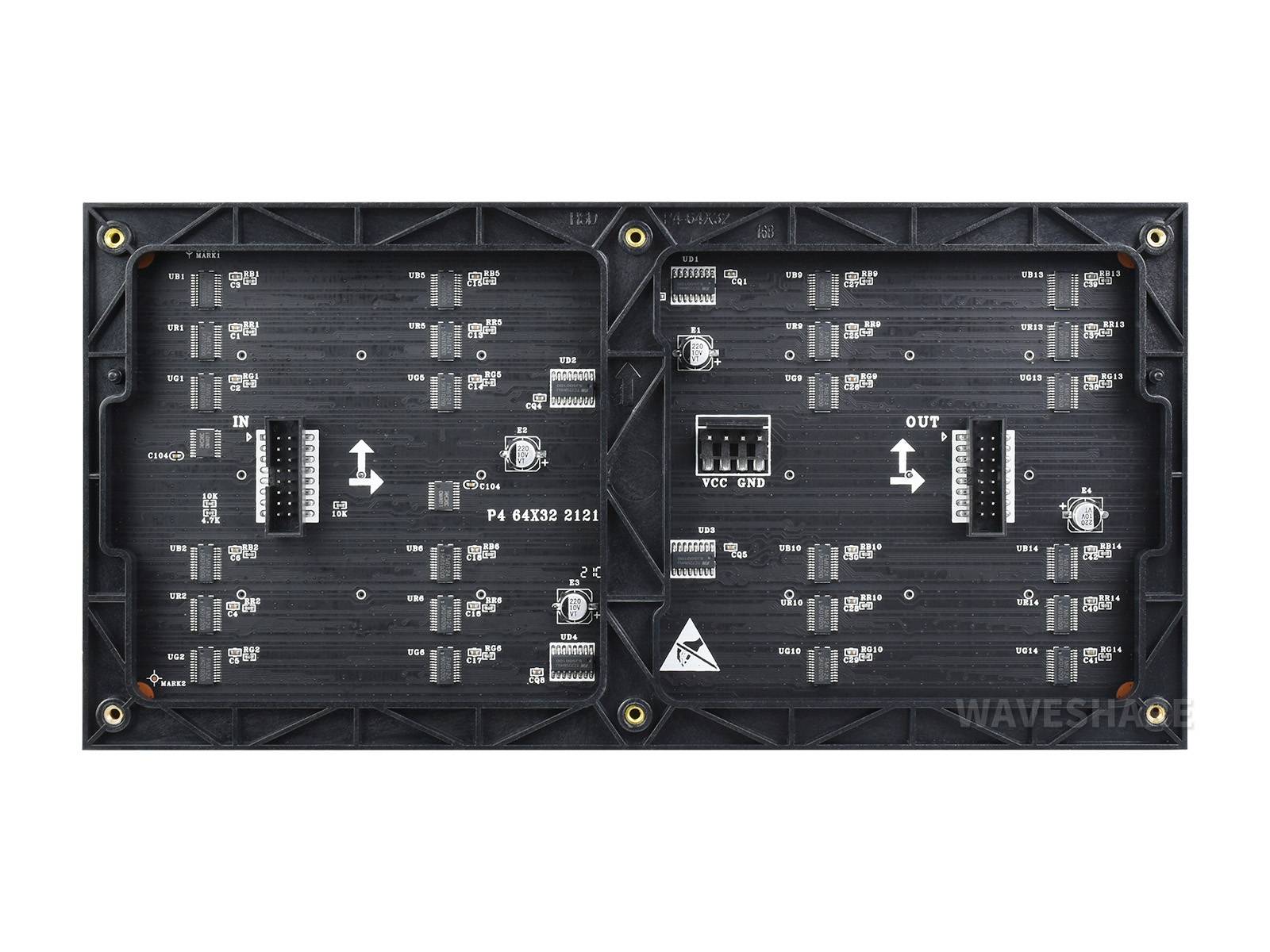 WaveShare RGB Full-Color LED Matrix Panel 64x32 Pixels 4mm Pitch Adjustable Brightness-3