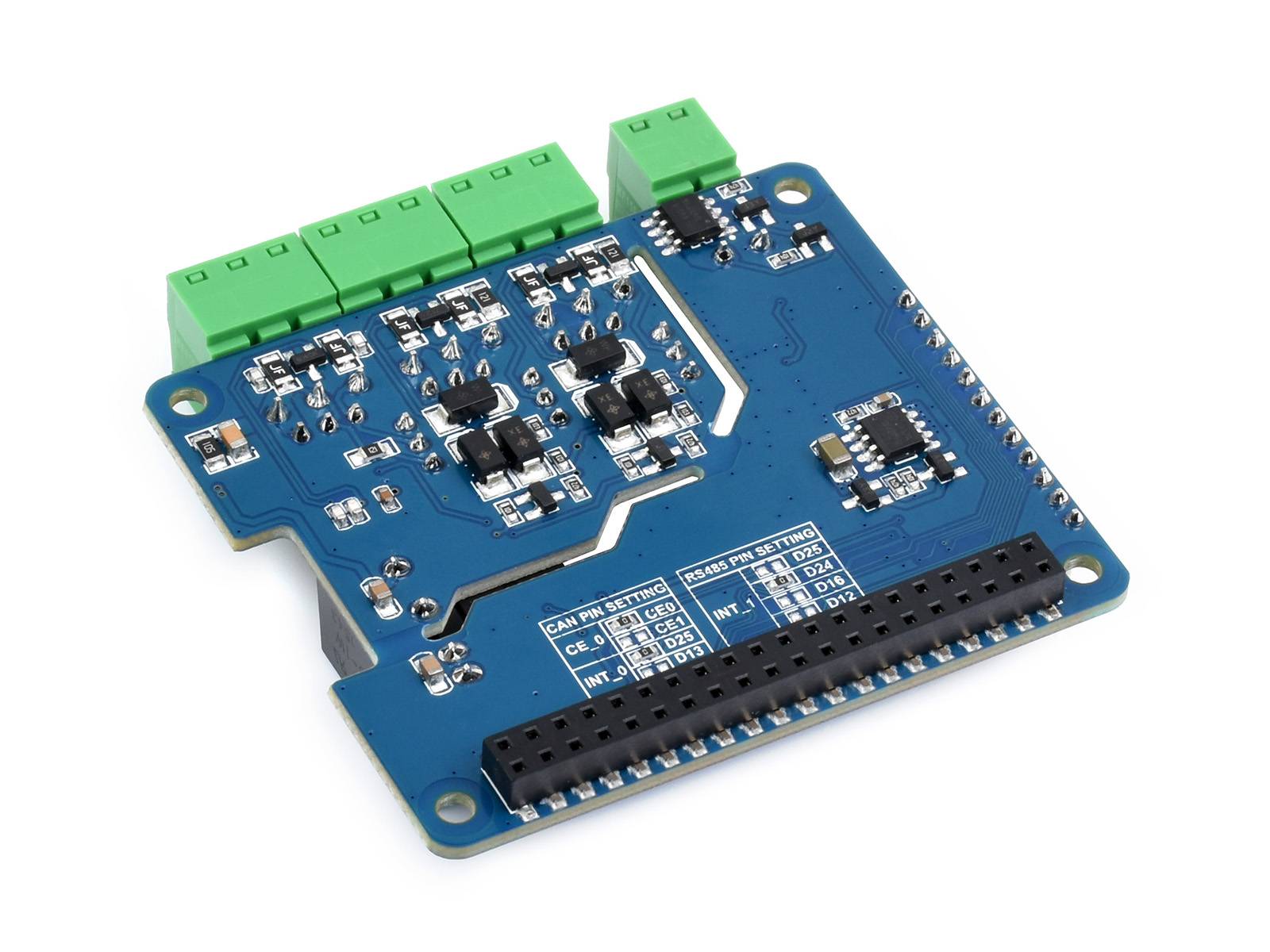 WaveShare Isolated RS485 CAN HAT (B) for Raspberry Pi 2CH RS485 and 1CH CAN Multi Protections-1