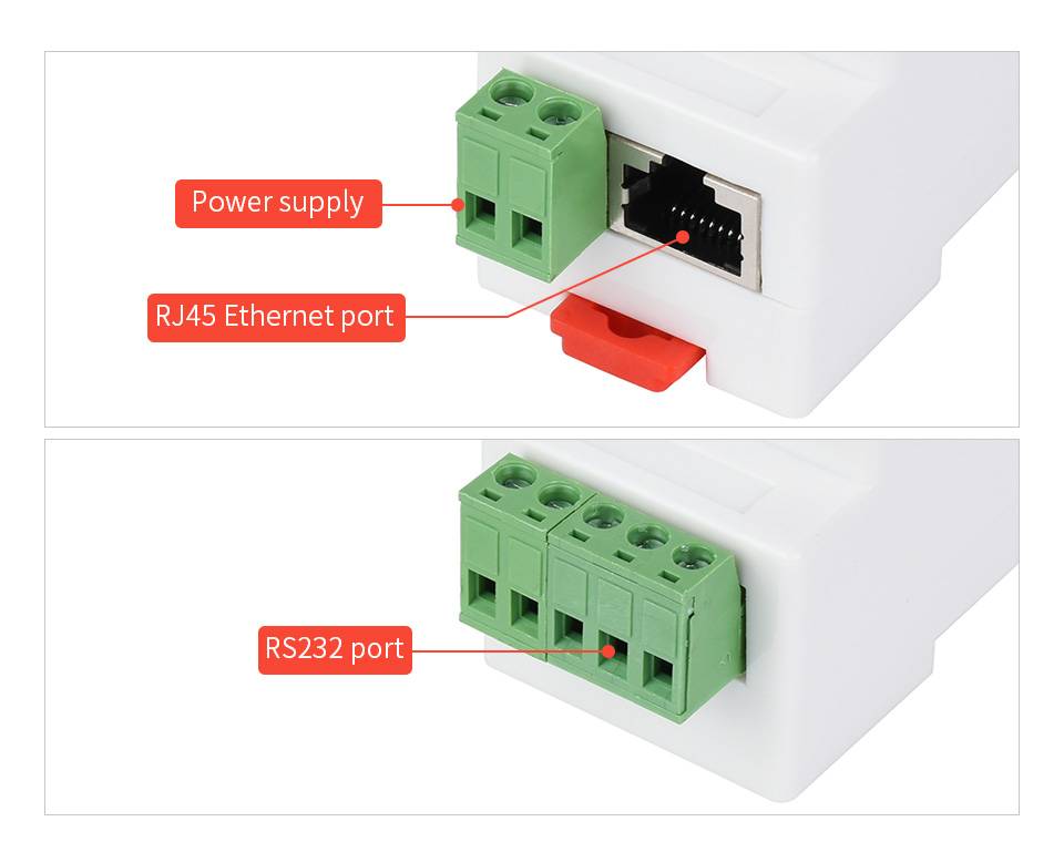 WaveShare Industrial Serial Server RS232 to RJ45 Ethernet with POE Function TCP/IP Support-4