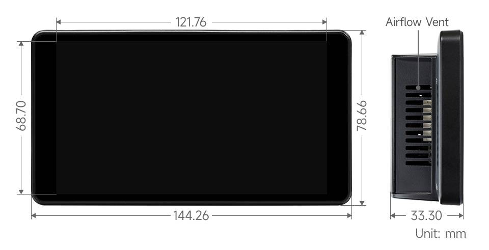 WaveShare 5.5inch 2K Capacitive Touch LCD Display with Case for Raspberry Pi-4