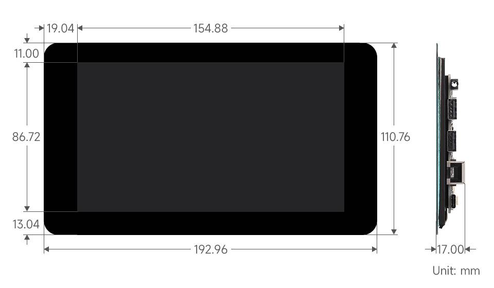 WaveShare 7inch Touch Display Kit with Expansion Board for Raspberry Pi Zero 1024x600 5-Point-4