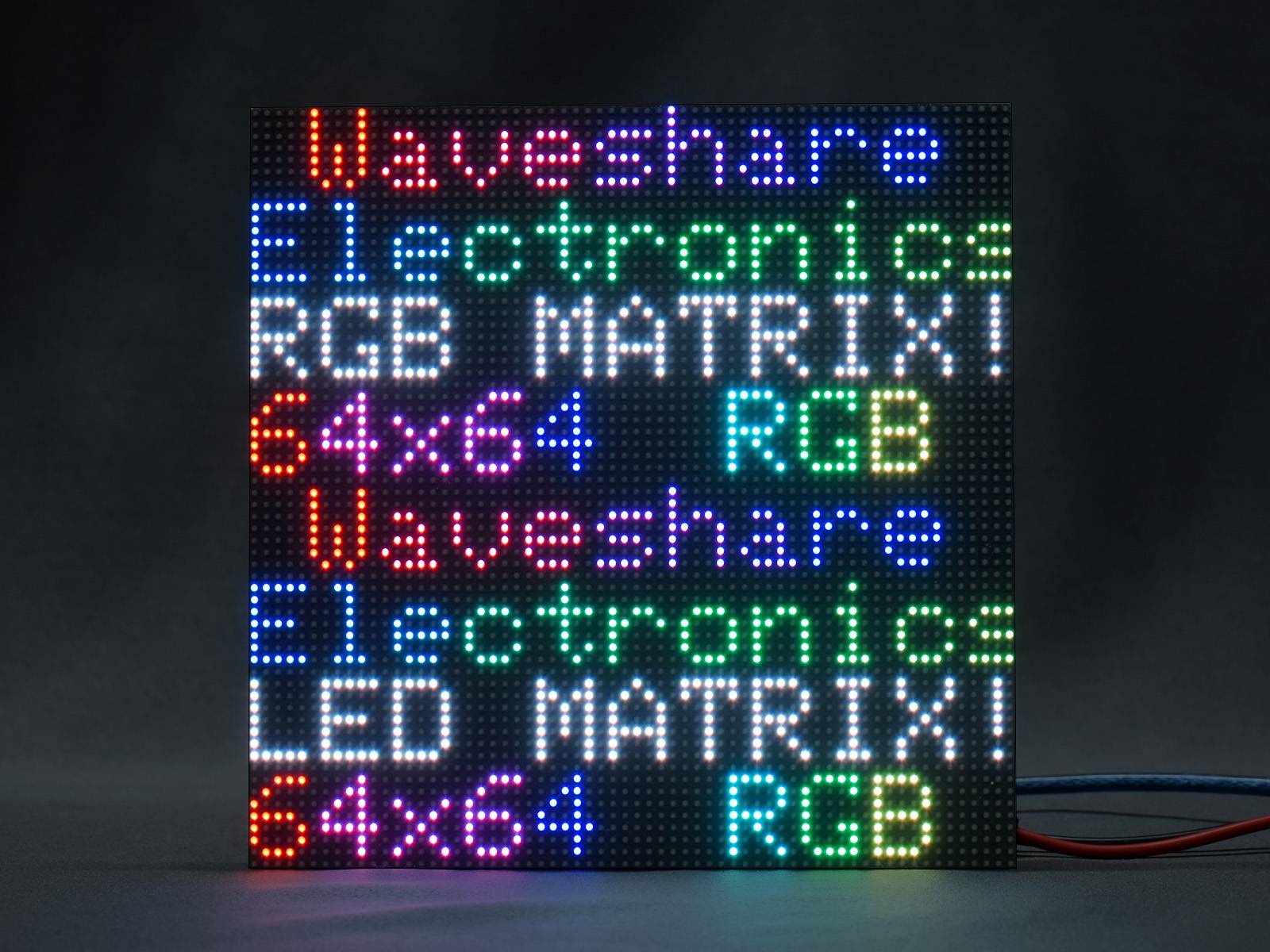 WaveShare RGB Full-Color LED Matrix Panel 64x64 Pixels 3mm Pitch Adjustable Brightness-0