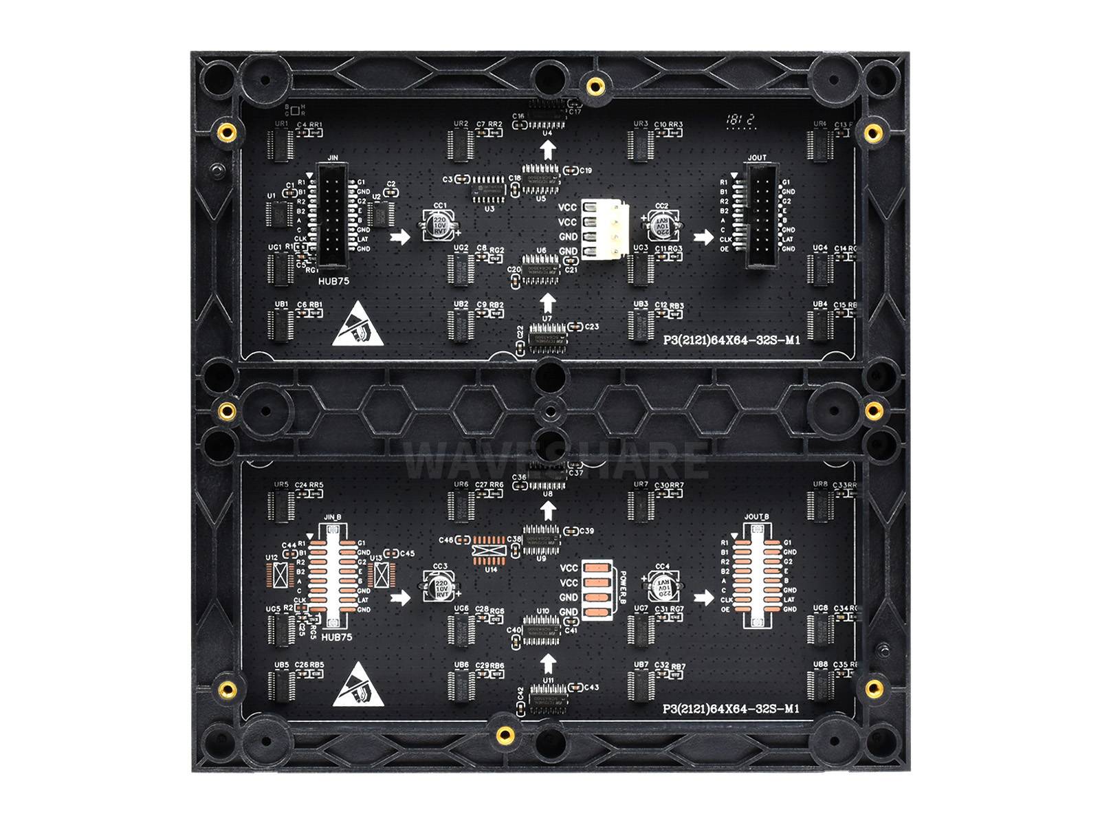 WaveShare RGB Full-Color LED Matrix Panel 64x64 Pixels 3mm Pitch Adjustable Brightness-2