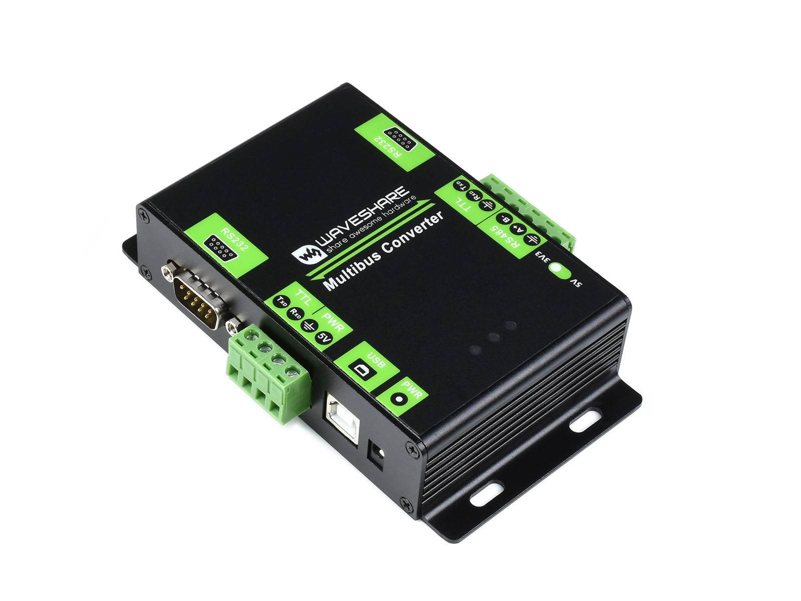 WaveShare Industrial Isolated Multi-Bus Converter USB RS232 RS485 TTL Communication