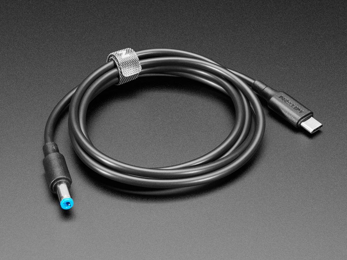 Adafruit USB Type C 3.1 PD to 5.5mm Barrel Jack Cable - 12V 5A Output-1
