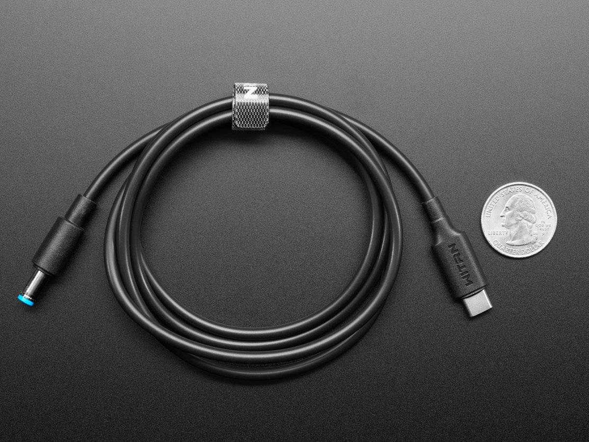 Adafruit USB Type C 3.1 PD to 5.5mm Barrel Jack Cable - 12V 5A Output-4