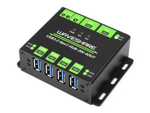 WaveShare Industrial Grade USB HUB 4x USB 3.2 Ports Switchable Dual Hosts