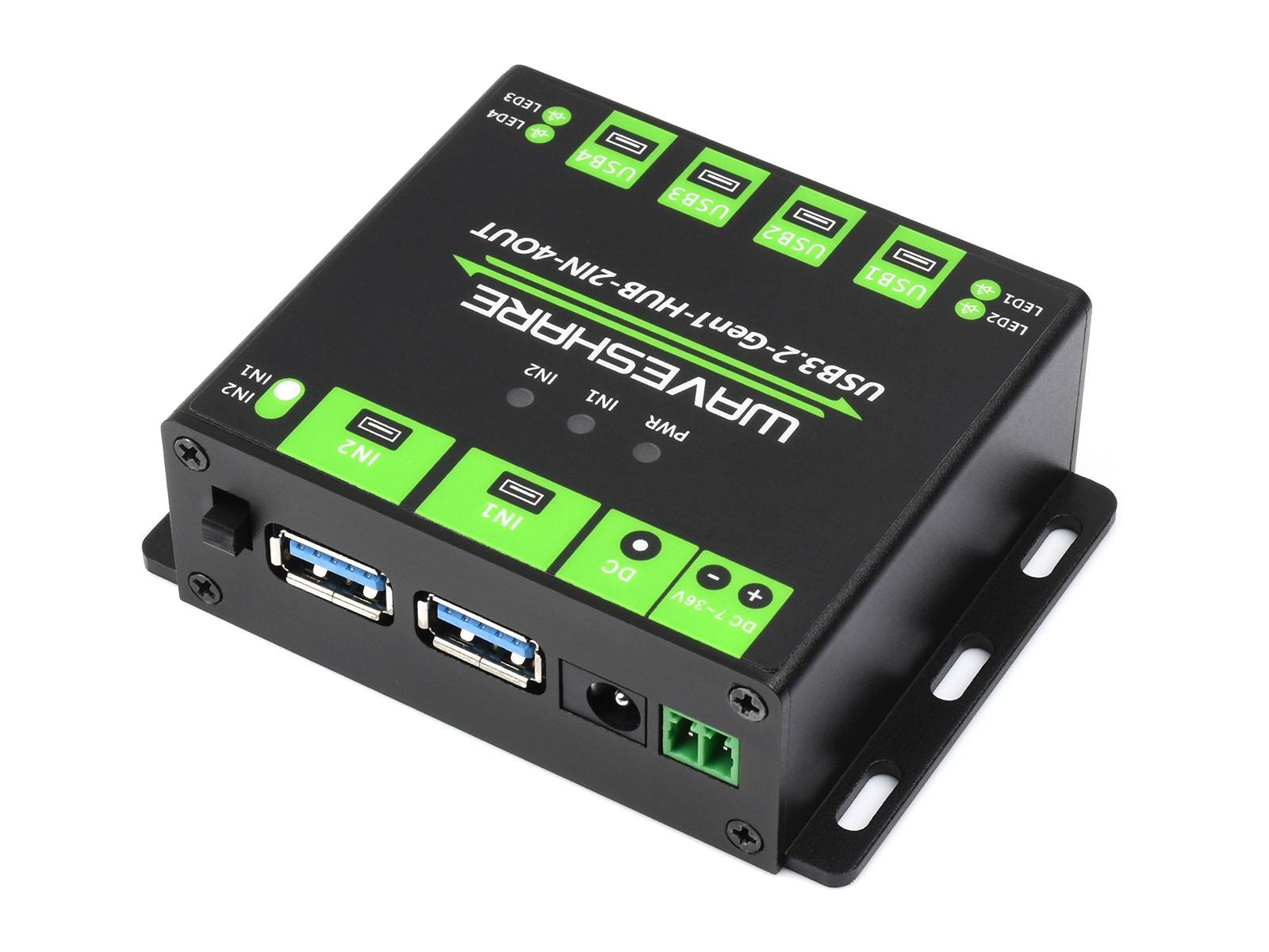 WaveShare Industrial Grade USB HUB 4x USB 3.2 Ports Switchable Dual Hosts-1