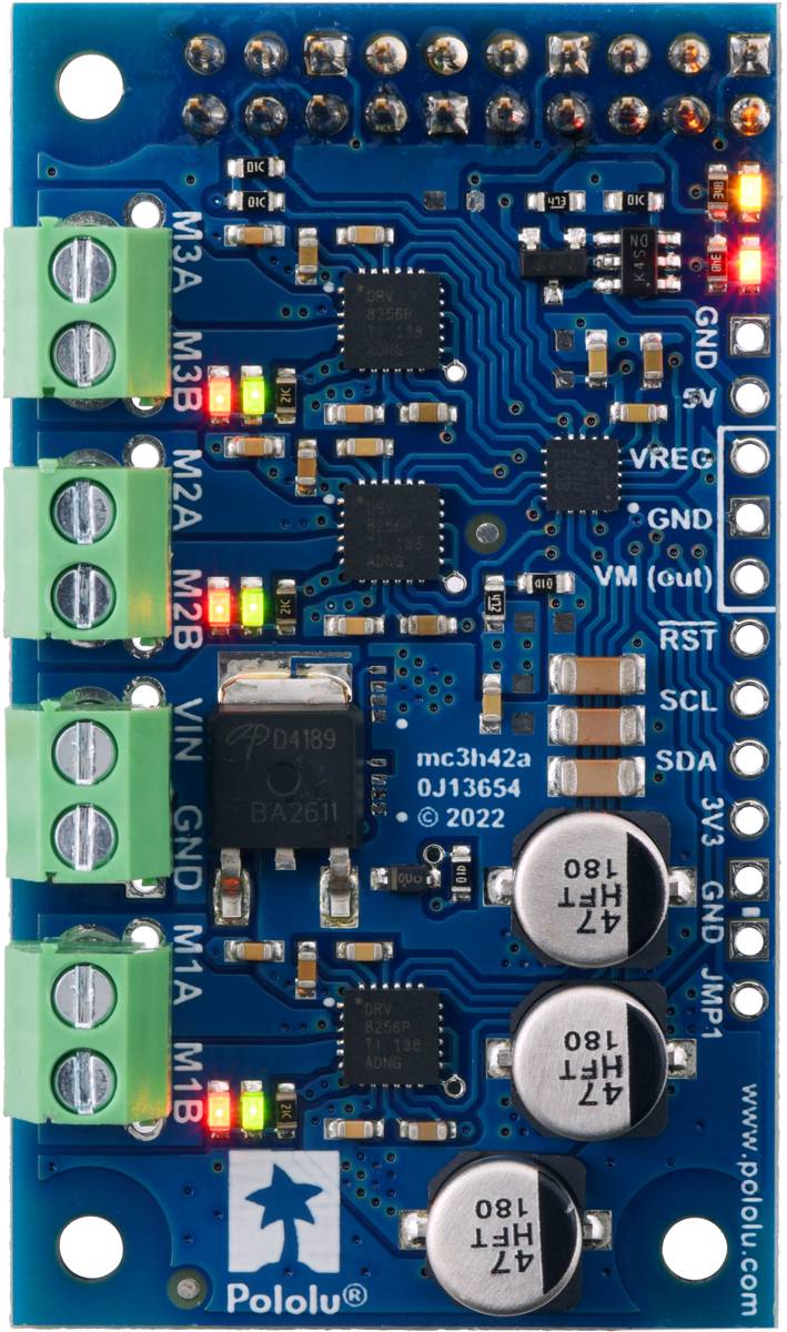 Pololu Motoron M3H256 Triple Motor Controller with Connectors for Raspberry Pi-2