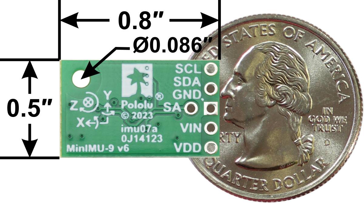 Pololu MinIMU-9 v6 Gyro Accelerometer and Compass (LSM6DSO and LIS3MDL Carrier)-1