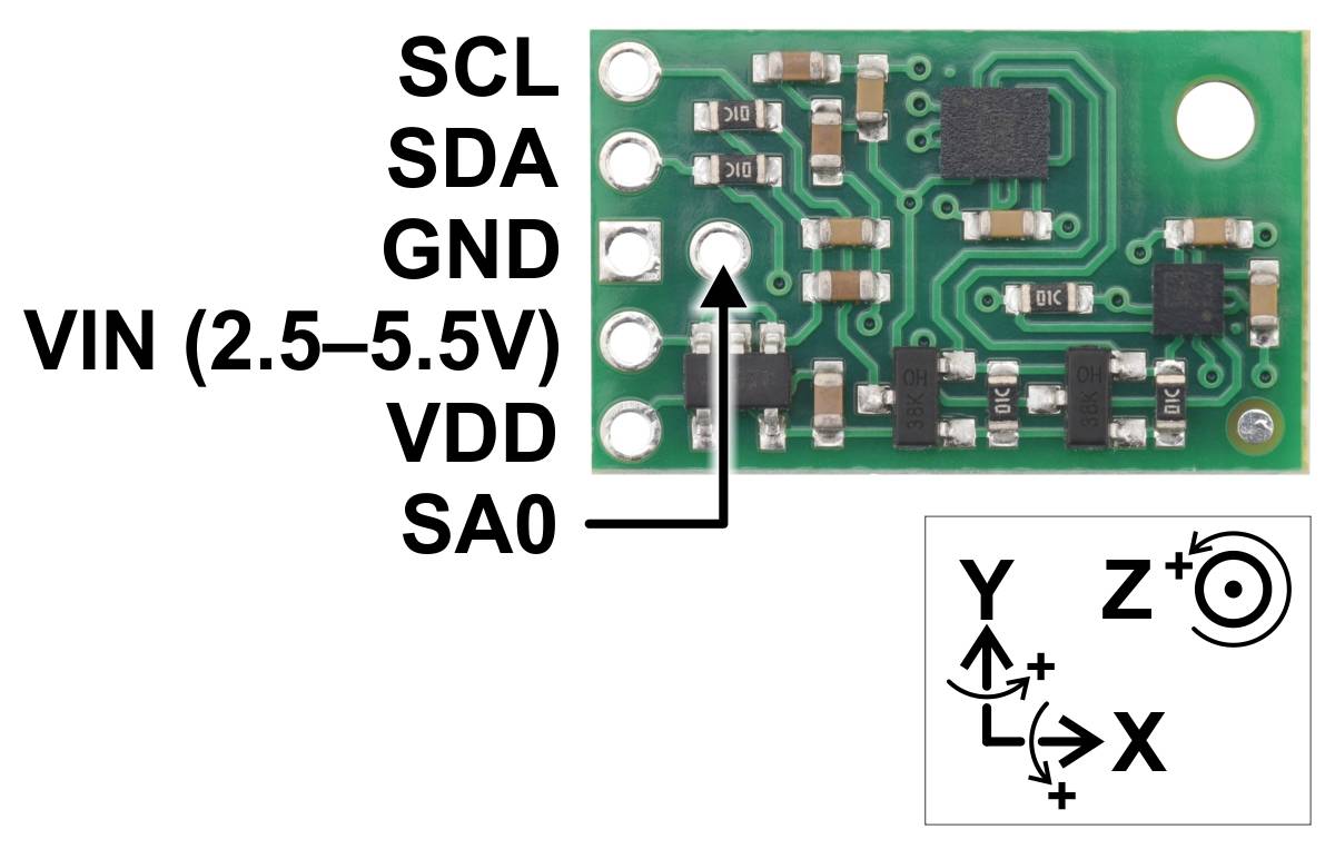 Pololu MinIMU-9 v6 Gyro Accelerometer and Compass (LSM6DSO and LIS3MDL Carrier)-2