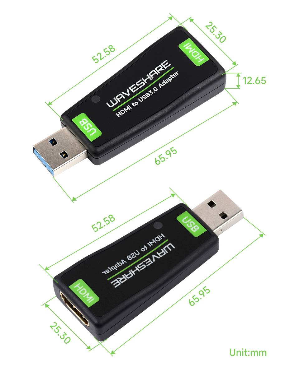 WaveShare USB3.0 Port High Definition HDMI Video Capture Card for Gaming / Streaming / Cameras-2