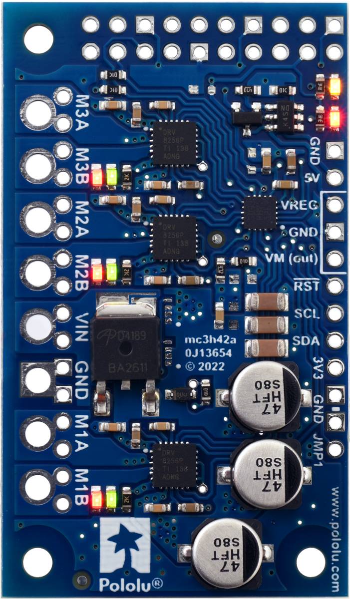 Pololu Motoron M3H256 Triple Motor Controller without Connectors for RaspberryPi-0