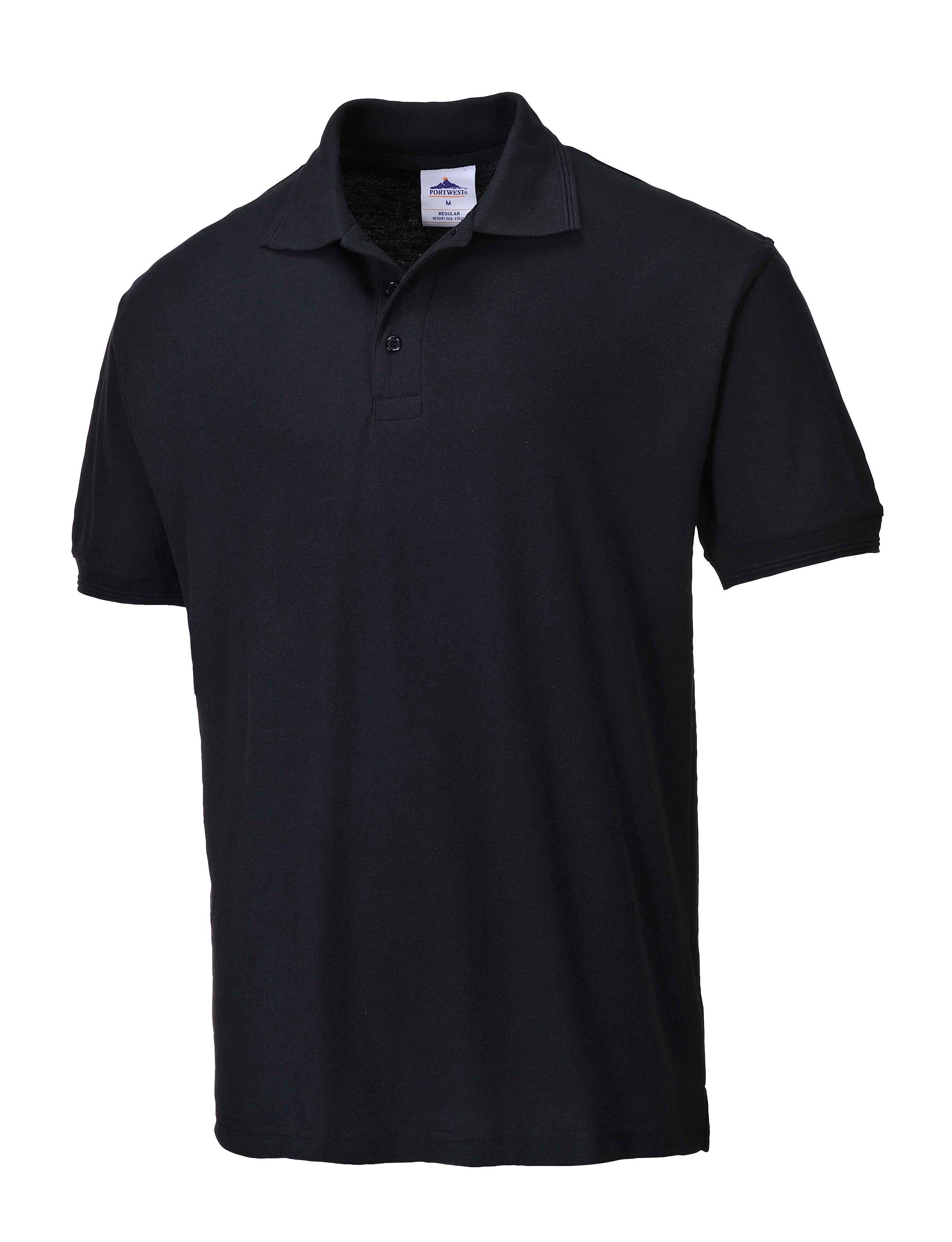 Portwest Herren Naples Polo-Shirt Farbe: Schwarz Gr. L
