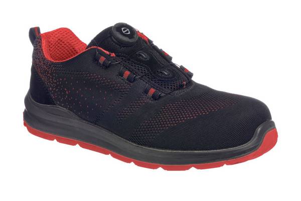 Portwest Sicherheitsschuh S1P Kompositelite Farbe: Schwarz/Rot Gr. 42