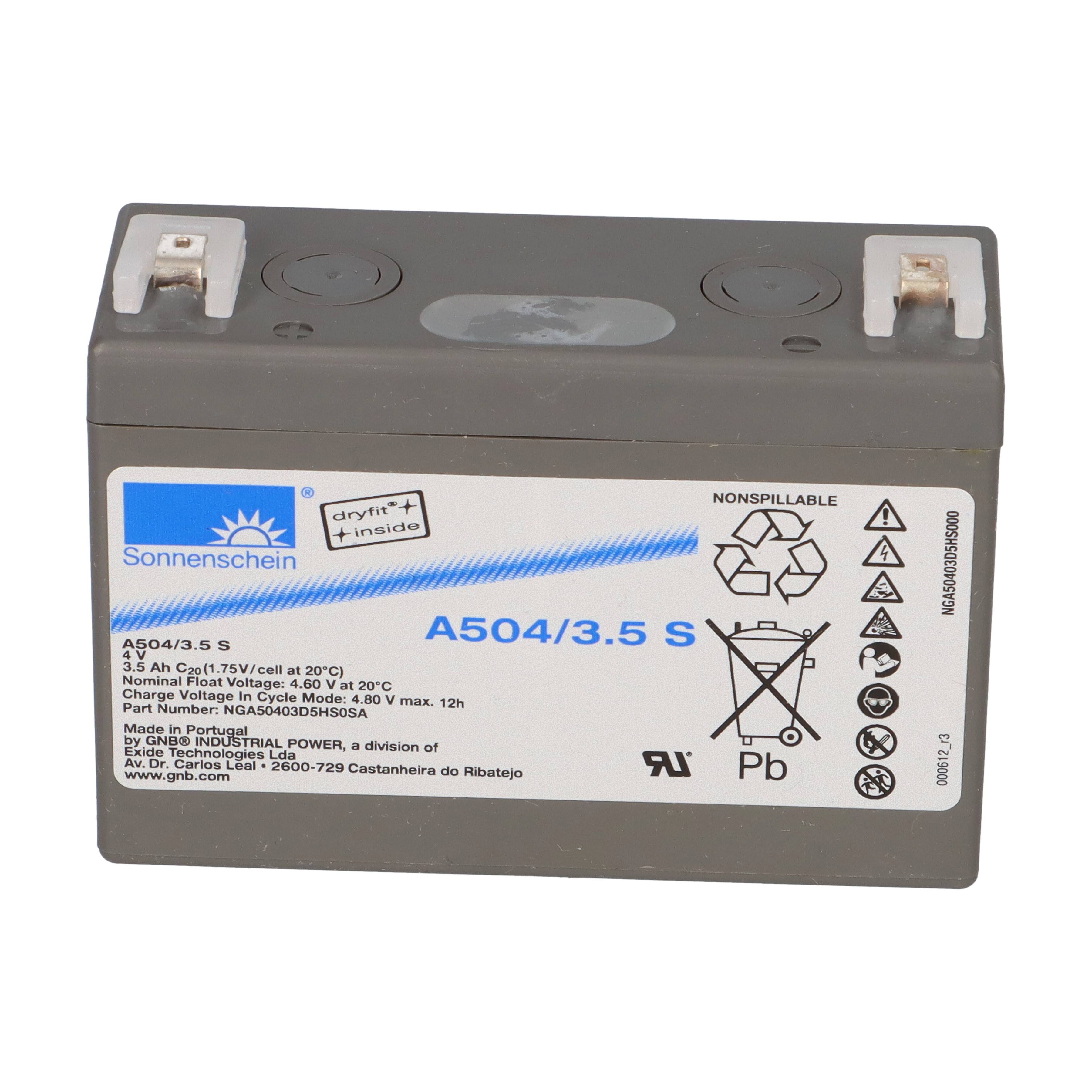 Exide Sonnenschein A504/3.5S 4V 3,5Ah dryfit Gel Standby-Akku-0