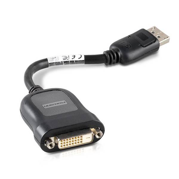 Foxconn FCI-CQJ20D-K22-0F DisplayPort auf DVI-D Adapter schwarz (CQJ20D01C24-K22-0F, 481409-002)
