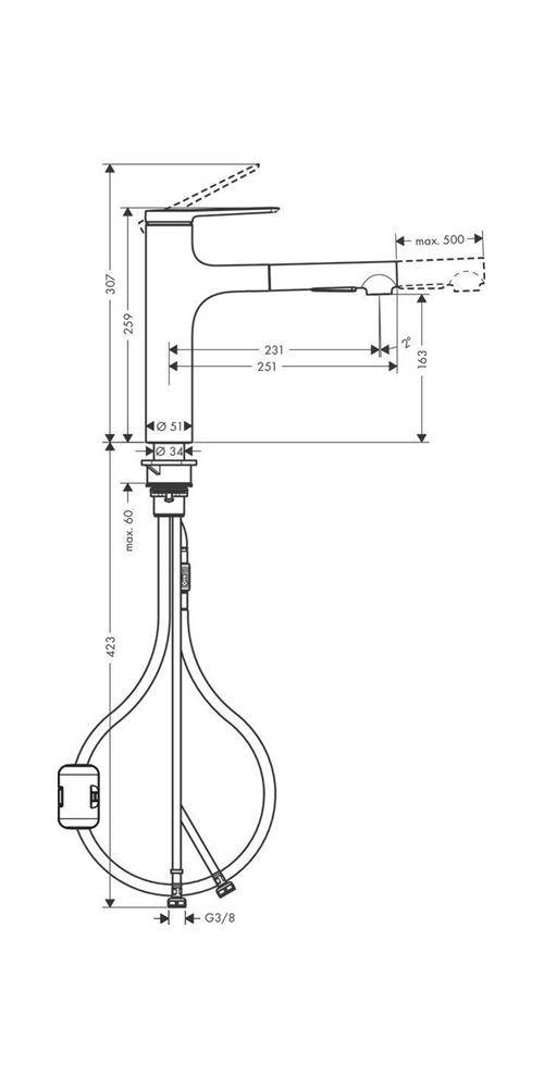 hansgrohe Einhebel-Küchenmischer Zesis M33 ComfortZone 160, 2 jets-1