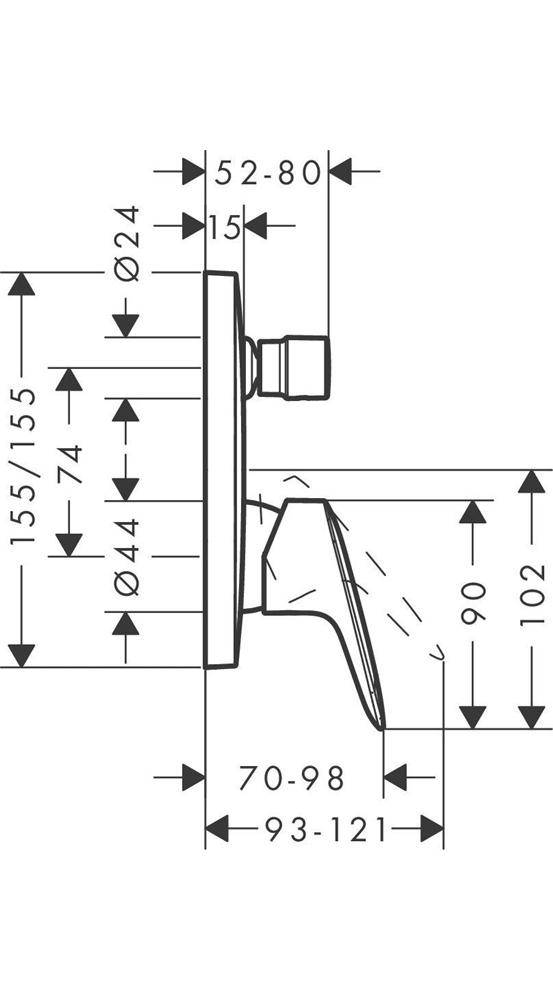 HG Fertigmontageset LOGIS für Unterputz Wannenmischer mattschwarz-1