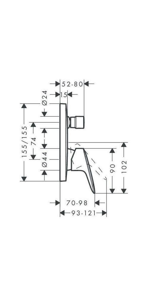 HG Fertigmontageset LOGIS für Unterputz Wannenmischer mattschwarz-2
