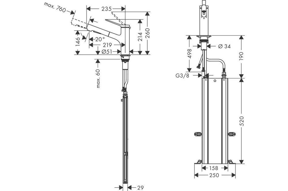 hansgrohe Einhebel-Küchenmischer Zesis M33 ComfortZone 150 2 jets-1