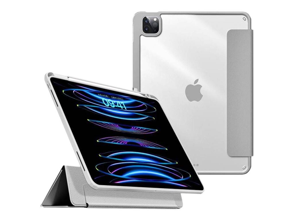 eSTUFF Boston - Flip-Hülle für Tablet - Polyurethan, Polycarbonat, Thermoplastisches Polyurethan (TPU) - Grau, klar - fü-0