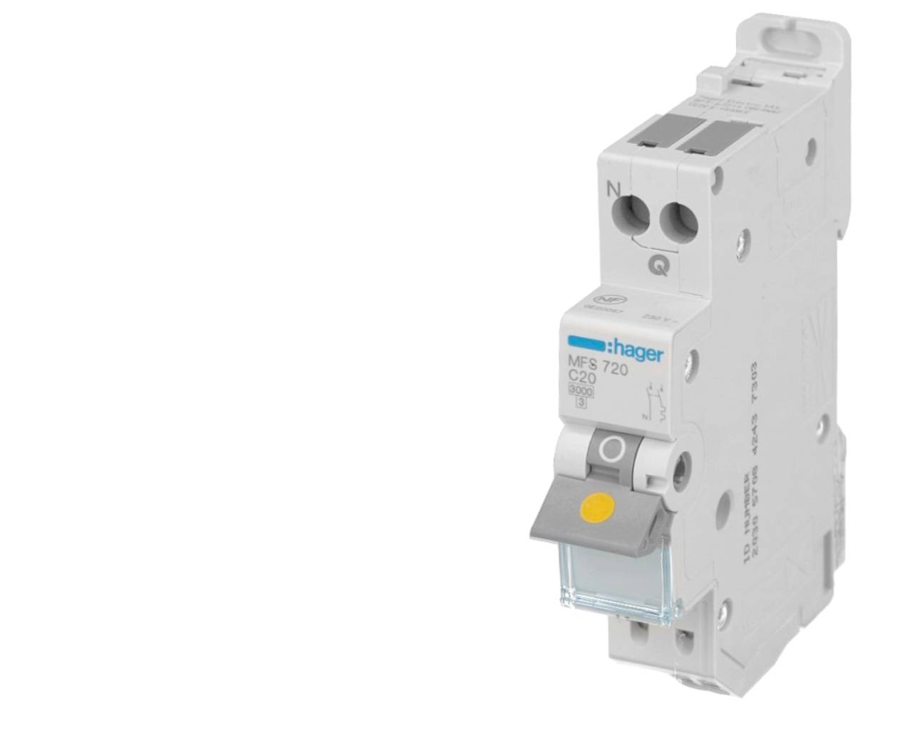 Hager - MFS716 - MCB 1P+N 3kA C-16A QC 1M-0