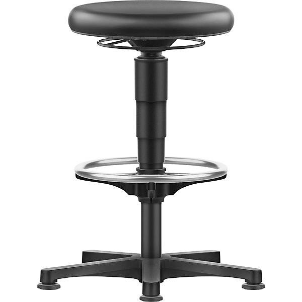 Hocker Allround mit Gleitern Fußring Kunstleder Farbring grau. Bimos-Sitztechnik | Interest. Buerom. GmbH &-0