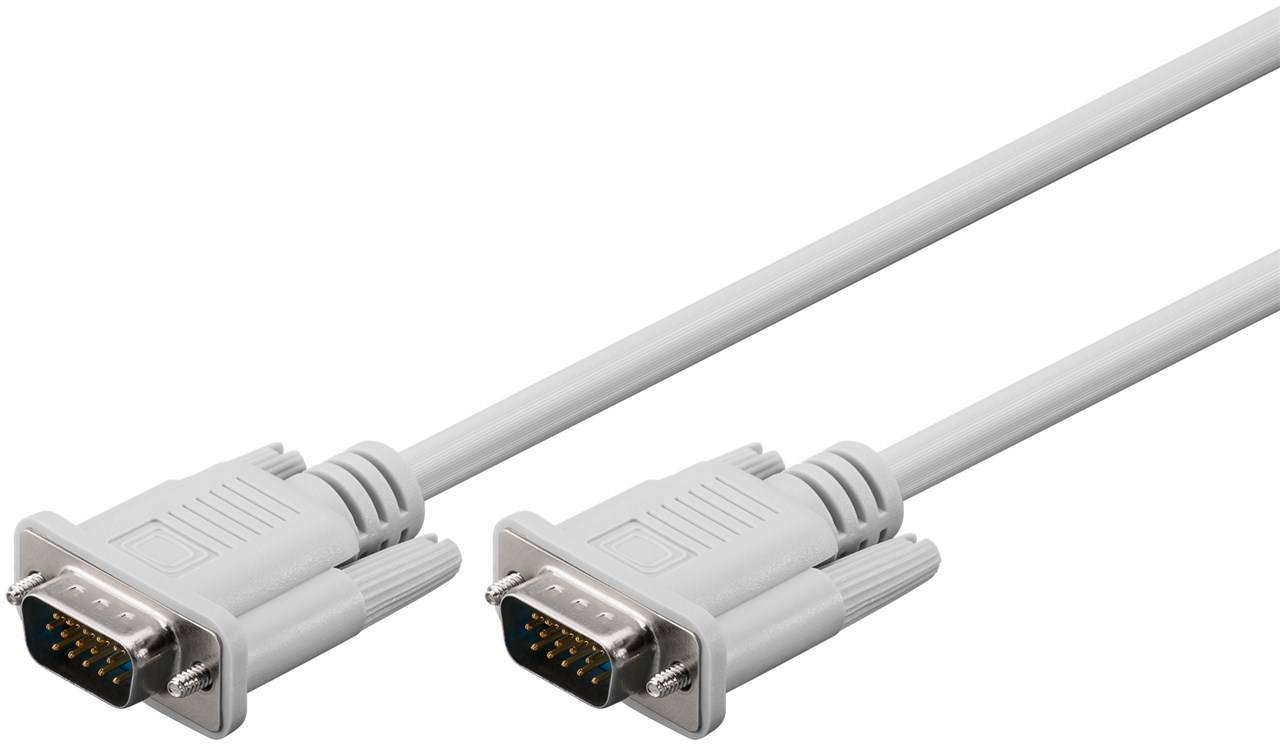 Goobay 68312 VGA auf VGA Kabel / Full HD Monitorkabel / VGA Stecker 15 polig / Bildschirmkabel für Monitor / Grau / 3m-0