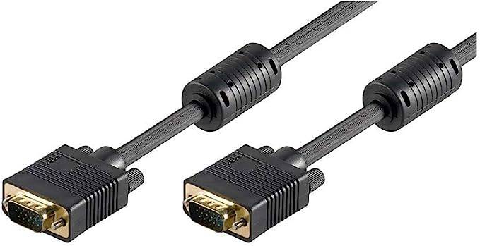 Goobay 68140 VGA auf VGA Kabel / Monitorkabel Full HD / VGA 15 polig / 2x Ferritkerne / Bildschirmkabel / Schwarz / 20m-0