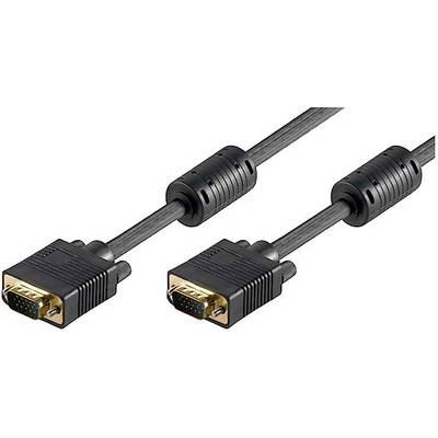 Goobay 50491 VGA auf VGA Kabel / Monitorkabel Full HD / VGA 15 polig / 2x Ferritkerne / Bildschirmkabel / Schwarz / 10m-0