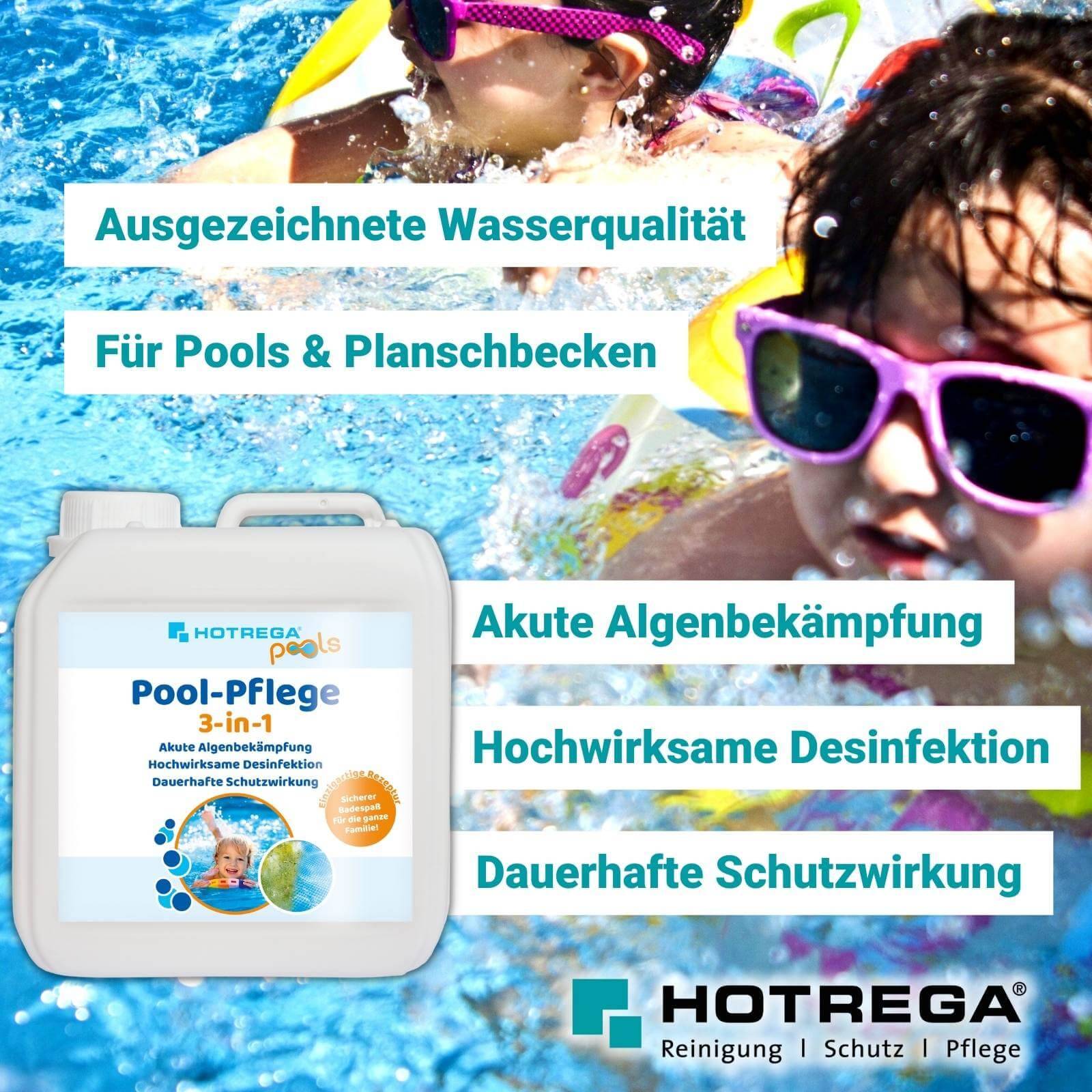 HOTREGA Pool-Pflege 3in1 Konzentrat Sets - Menge:4-1