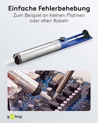 Goobay 51200 Entlötpumpe zum Entlöten & Lötabsaugung antistatische Lötpumpe Entlötsaugpumpe als Lötzinn Entferner Pumpe-5