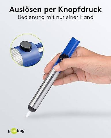 Goobay 51200 Entlötpumpe zum Entlöten & Lötabsaugung antistatische Lötpumpe Entlötsaugpumpe als Lötzinn Entferner Pumpe-3