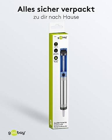 Goobay 51200 Entlötpumpe zum Entlöten & Lötabsaugung antistatische Lötpumpe Entlötsaugpumpe als Lötzinn Entferner Pumpe-4