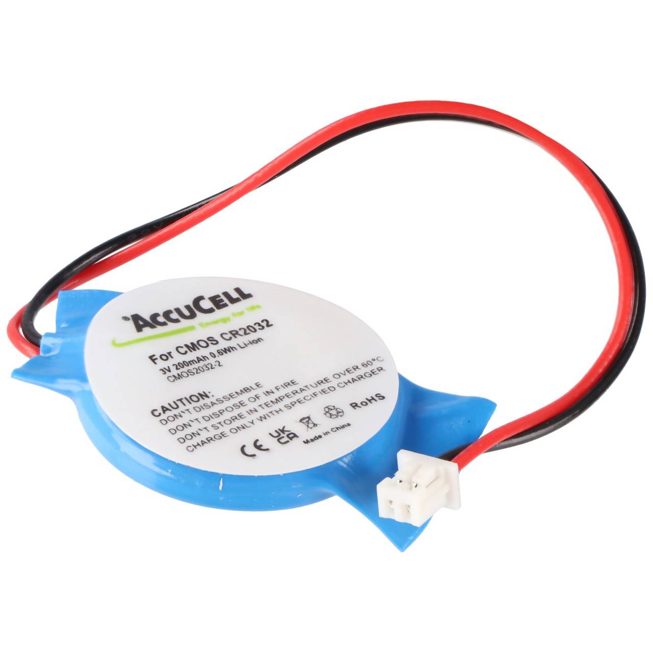 CMOS Batterie CR2032 mit Stecker, Backup Lithium Batterie, Stecker ca. 3,2x4mm, Kabellänge 7 cm-2