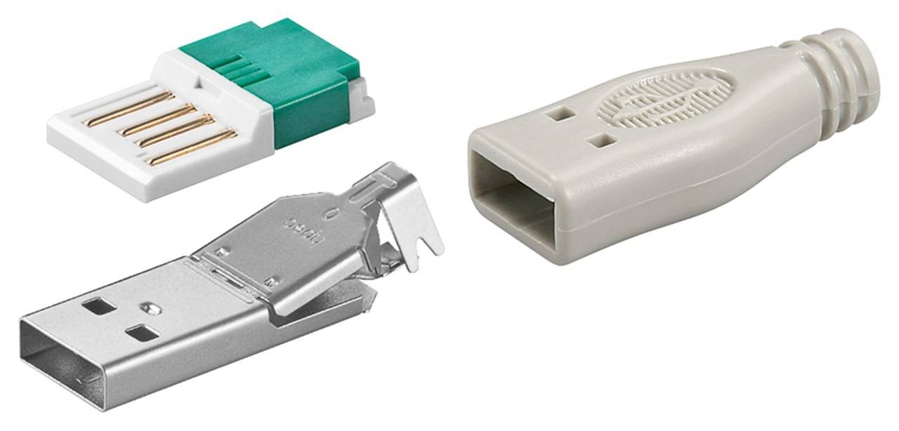 Goobay USB A-Stecker - zur werkzeugfreien Crimp-Montage, ein Stück-0