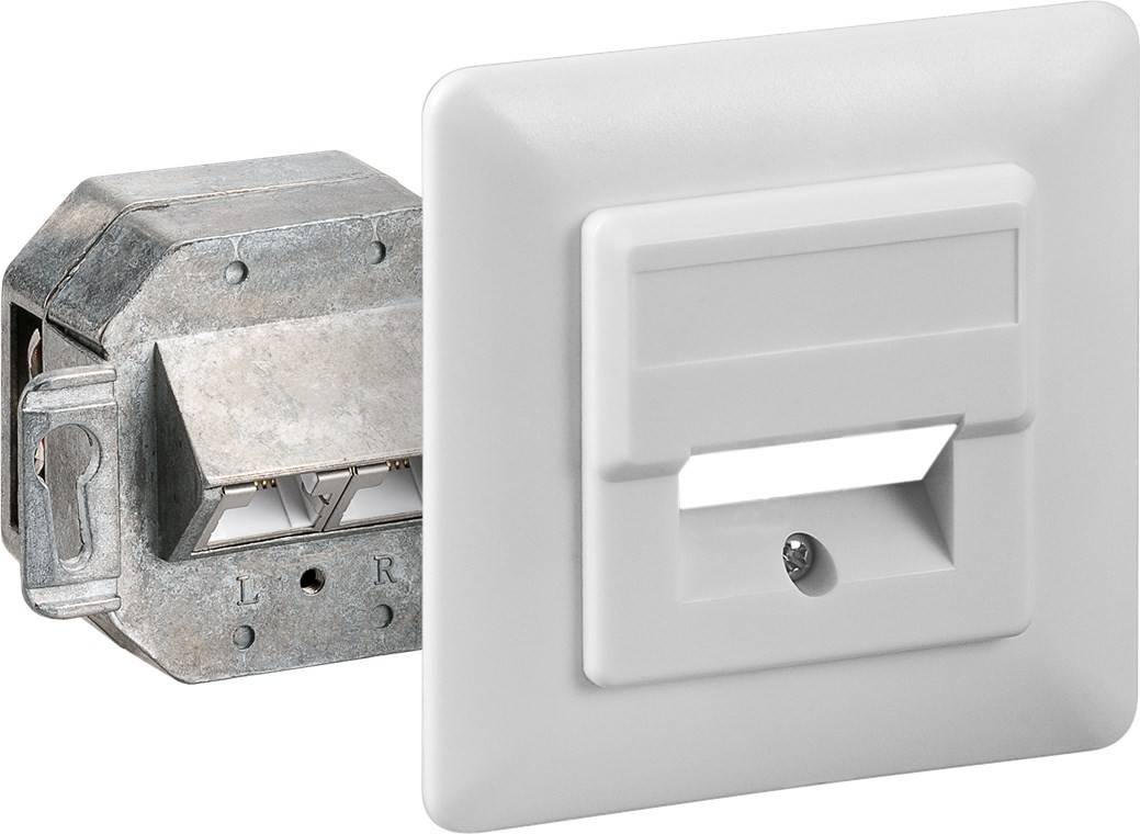 Goobay CAT-5e-Unterputzdose (UP) - 2x RJ45-Anschlüsse, geschirmt, Klemmleiste für werkzeugfreie LSA-Montage-1
